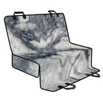 Dark Grey White Marble Print Pet Car Back Seat Cover