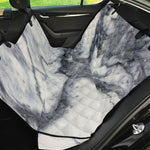Dark Grey White Marble Print Pet Car Back Seat Cover