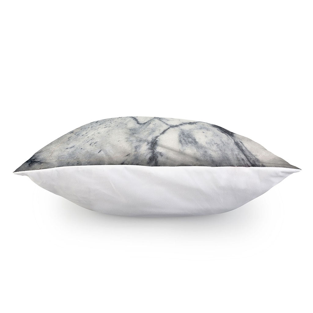 Dark Grey White Marble Print Pillow Cover