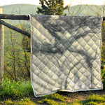 Dark Grey White Marble Print Quilt