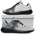 Dark Grey White Marble Print Walking Shoes