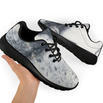 Dark Grey White Marble Print Sport Shoes GearFrost