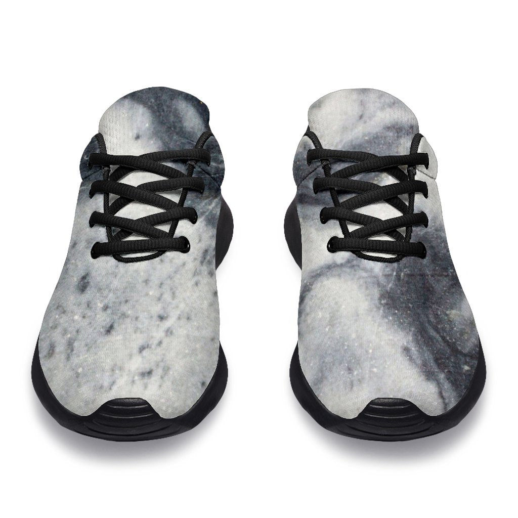 Dark Grey White Marble Print Sport Shoes GearFrost