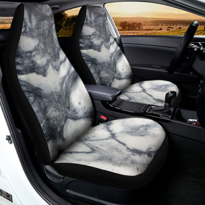 Dark Grey White Marble Print Universal Fit Car Seat Covers