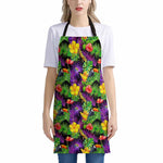 Dark Hawaiian Tropical Pattern Print Apron