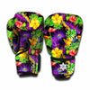 Dark Hawaiian Tropical Pattern Print Boxing Gloves