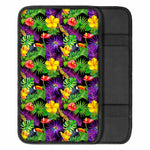 Dark Hawaiian Tropical Pattern Print Car Center Console Cover