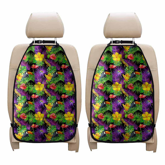 Dark Hawaiian Tropical Pattern Print Car Seat Organizers