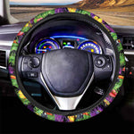 Dark Hawaiian Tropical Pattern Print Car Steering Wheel Cover