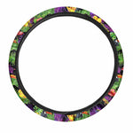 Dark Hawaiian Tropical Pattern Print Car Steering Wheel Cover