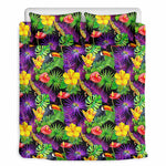 Dark Hawaiian Tropical Pattern Print Duvet Cover Bedding Set