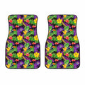 Dark Hawaiian Tropical Pattern Print Front Car Floor Mats