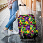 Dark Hawaiian Tropical Pattern Print Luggage Cover GearFrost