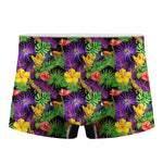 Dark Hawaiian Tropical Pattern Print Men's Boxer Briefs