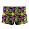 Dark Hawaiian Tropical Pattern Print Men's Boxer Briefs