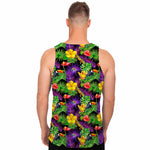 Dark Hawaiian Tropical Pattern Print Men's Tank Top