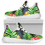 Dark Hawaiian Tropical Pattern Print Mesh Knit Shoes GearFrost