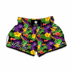 Dark Hawaiian Tropical Pattern Print Muay Thai Boxing Shorts