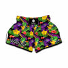 Dark Hawaiian Tropical Pattern Print Muay Thai Boxing Shorts