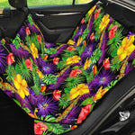 Dark Hawaiian Tropical Pattern Print Pet Car Back Seat Cover