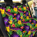 Dark Hawaiian Tropical Pattern Print Pet Car Back Seat Cover