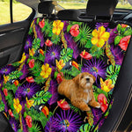 Dark Hawaiian Tropical Pattern Print Pet Car Back Seat Cover