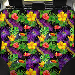 Dark Hawaiian Tropical Pattern Print Pet Car Back Seat Cover