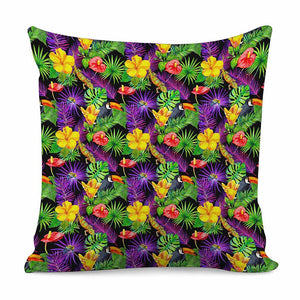 Dark Hawaiian Tropical Pattern Print Pillow Cover