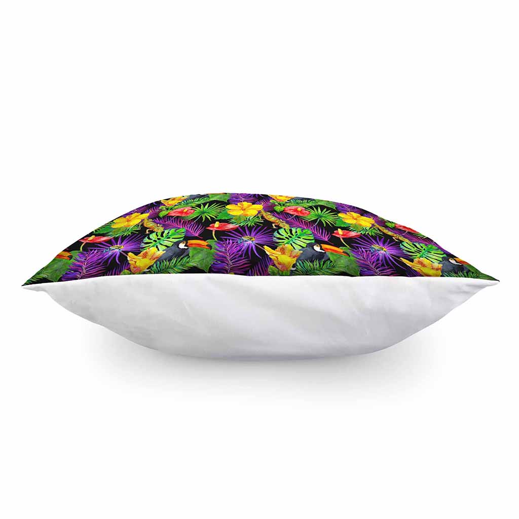 Dark Hawaiian Tropical Pattern Print Pillow Cover