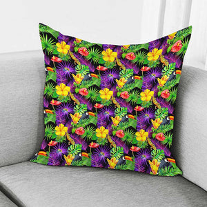 Dark Hawaiian Tropical Pattern Print Pillow Cover