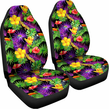 Dark Hawaiian Tropical Pattern Print Universal Fit Car Seat Covers