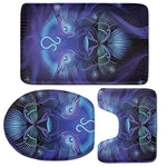Dark Leo Zodiac Sign Print 3 Piece Bath Mat Set