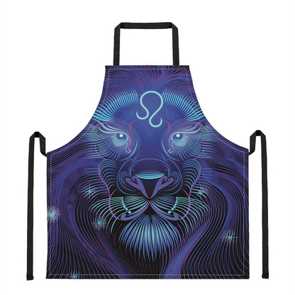 Dark Leo Zodiac Sign Print Apron