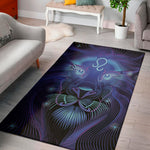 Dark Leo Zodiac Sign Print Area Rug