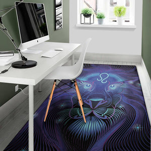 Dark Leo Zodiac Sign Print Area Rug