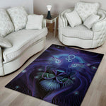 Dark Leo Zodiac Sign Print Area Rug