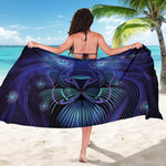 Dark Leo Zodiac Sign Print Beach Sarong Wrap