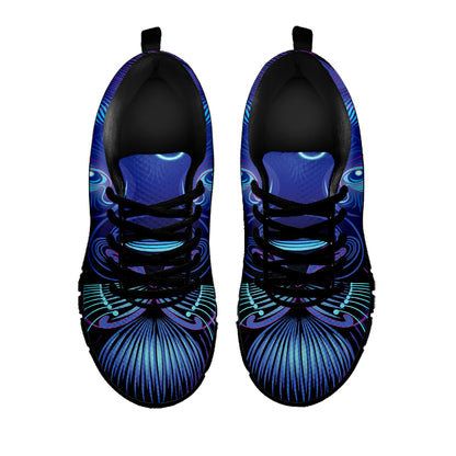 Dark Leo Zodiac Sign Print Black Sneakers