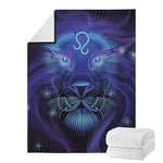 Dark Leo Zodiac Sign Print Blanket