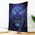 Dark Leo Zodiac Sign Print Blanket