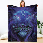 Dark Leo Zodiac Sign Print Blanket