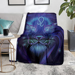 Dark Leo Zodiac Sign Print Blanket