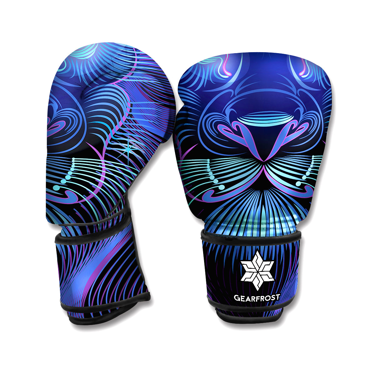 Dark Leo Zodiac Sign Print Boxing Gloves