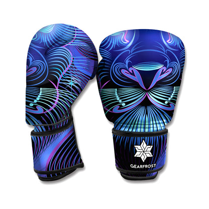 Dark Leo Zodiac Sign Print Boxing Gloves