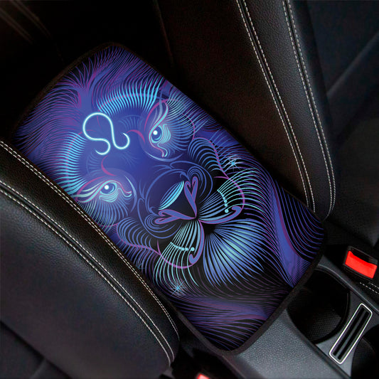 Dark Leo Zodiac Sign Print Car Center Console Cover