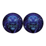 Dark Leo Zodiac Sign Print Car Coasters