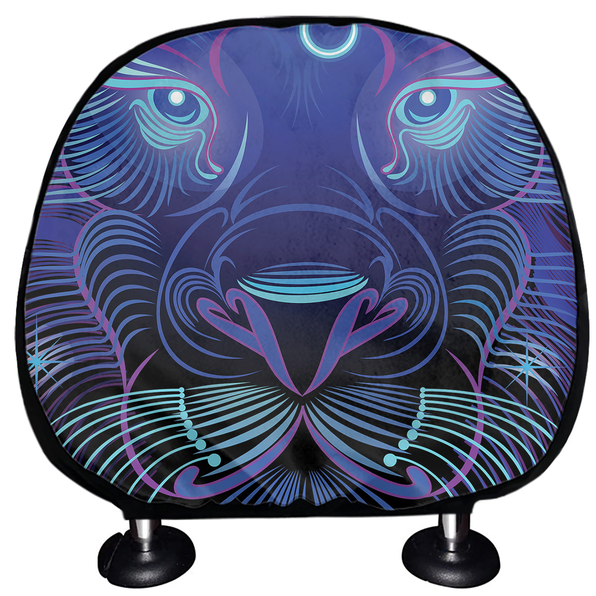 Dark Leo Zodiac Sign Print Car Headrest Covers
