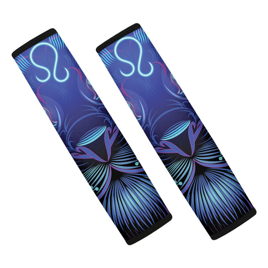 Dark Leo Zodiac Sign Print Car Seat Belt Covers