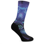 Dark Leo Zodiac Sign Print Crew Socks