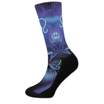 Dark Leo Zodiac Sign Print Crew Socks